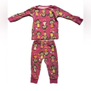 Carter’s Pink 2 Piece Monkey Pajama Set. Size 12 Months.